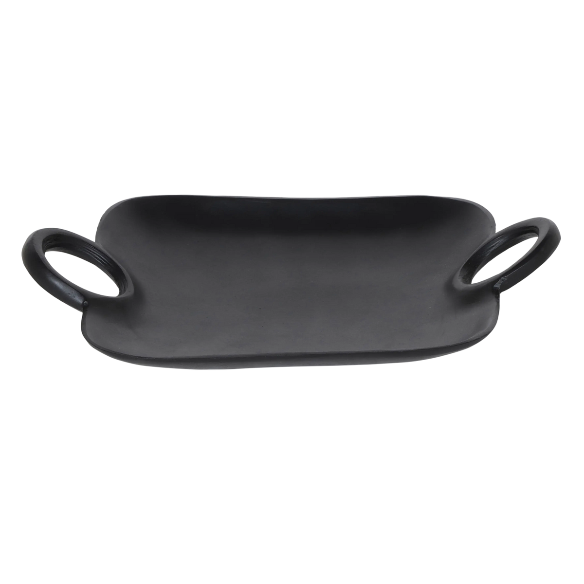 Plate w/handles ALU RAW/MATT BLACK 40x30x6