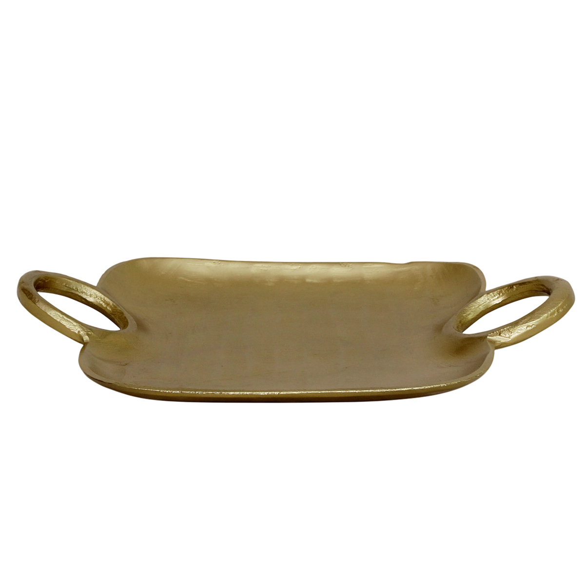 Plate w/handles ALU RAW/NEW BRONZE 40x30x6