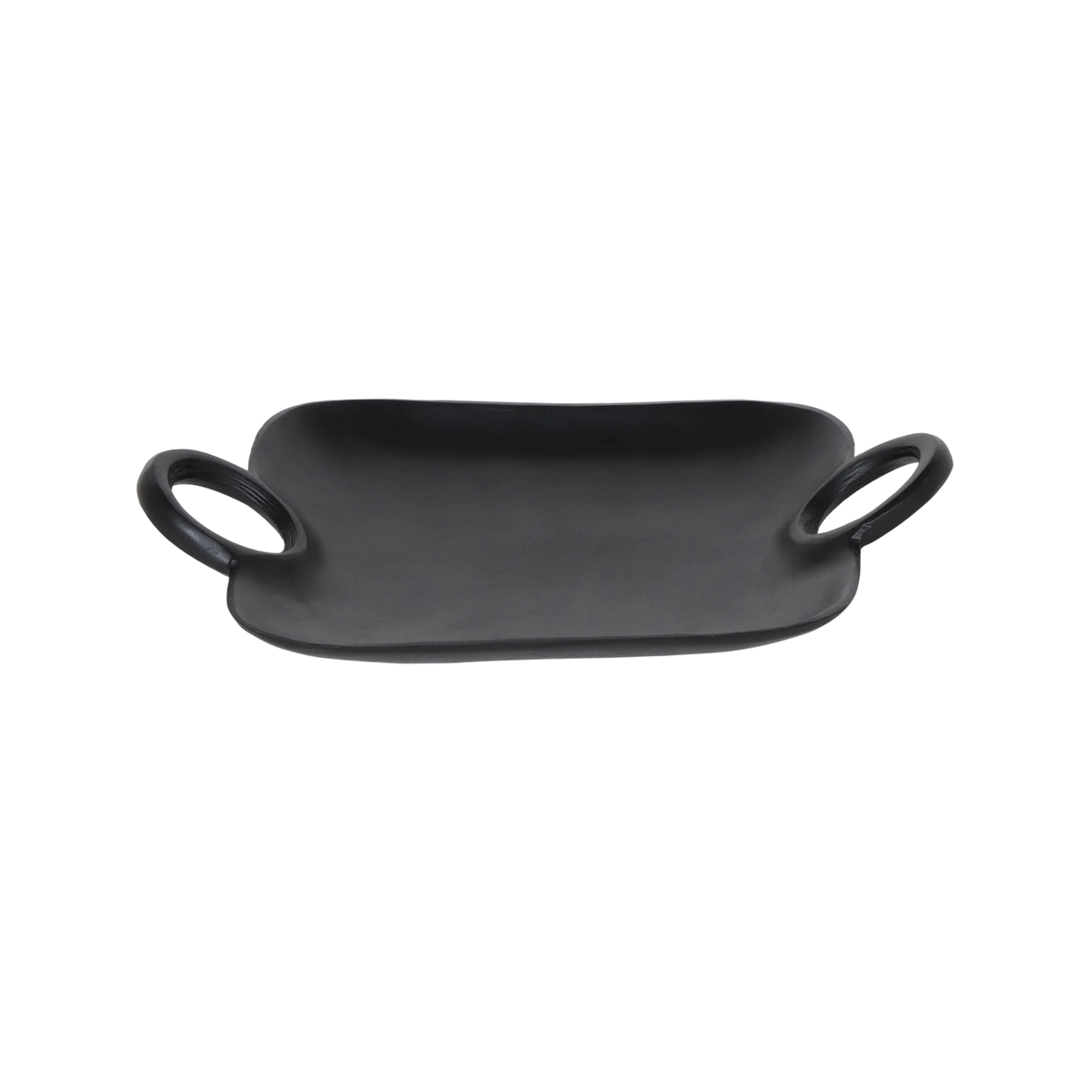 Plate w/handles ALU RAW/MATT BLACK 31x24x6