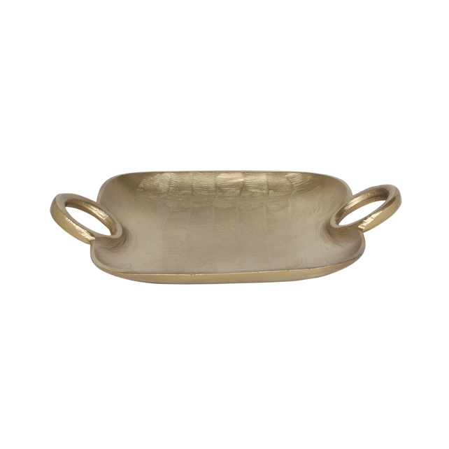 Plate w/handles ALU RAW/NEW BRONZE 31x24x6