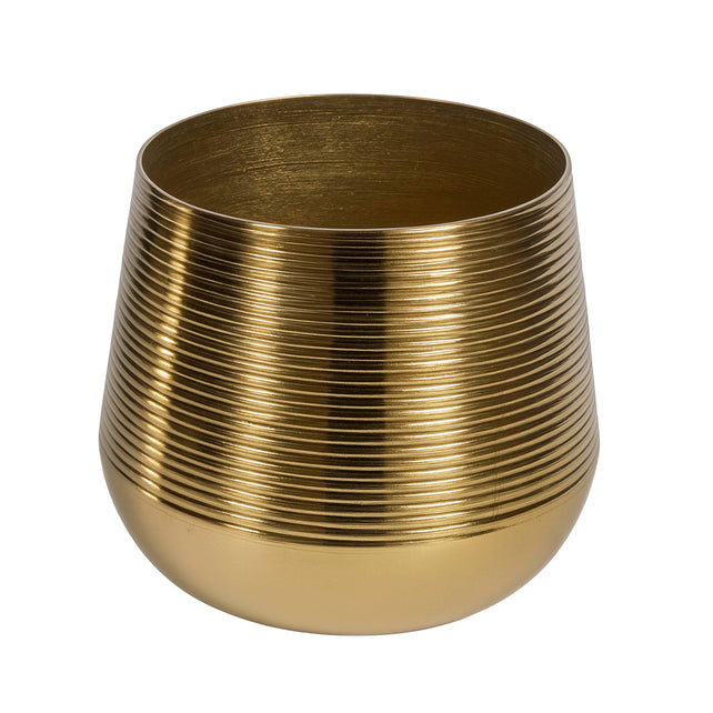Vase ribbed ALU/NEW BRONZE 30x30x28