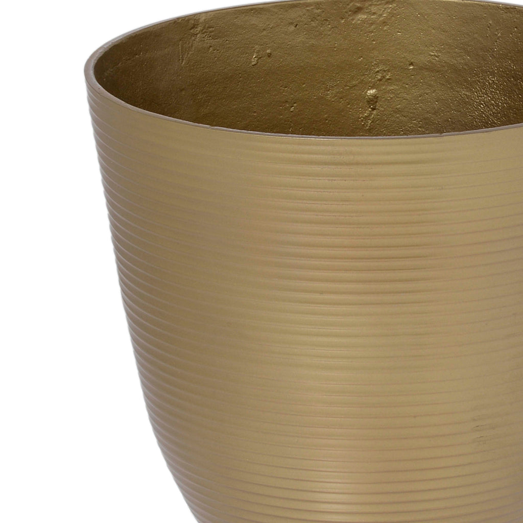 Vase ribbed ALU/NEW BRONZE 28x28x26
