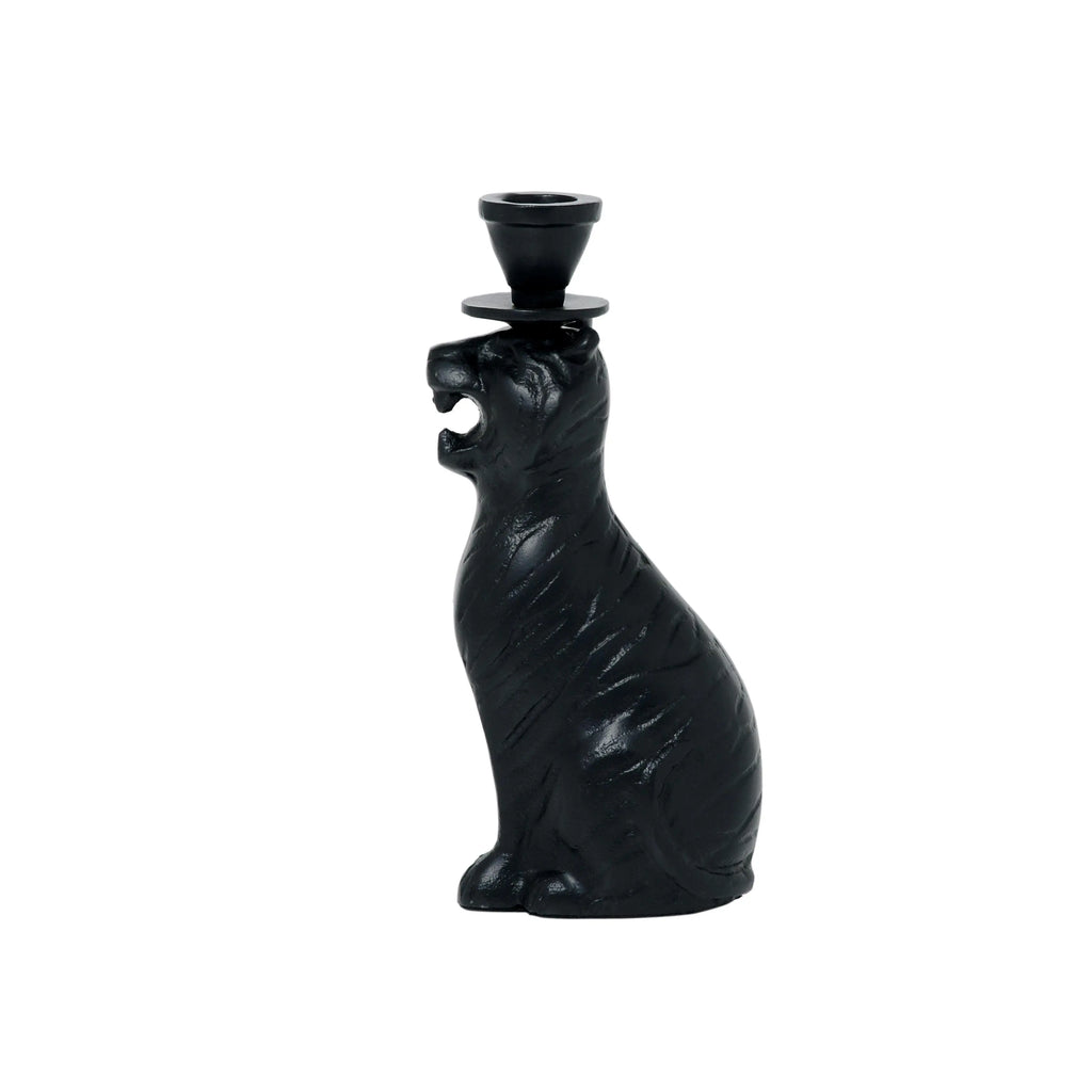 Candle holder tiger ALU/MATT BLACK 11x8x23
