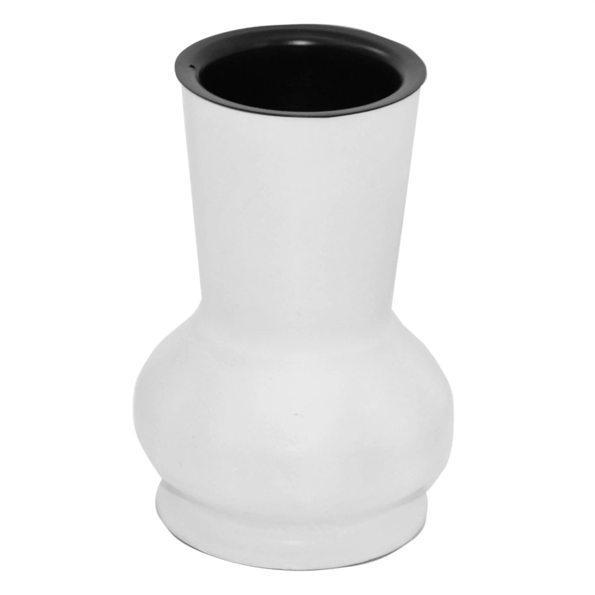 Vase ALU RAW/MATT WHITE w/liner 30x30x41