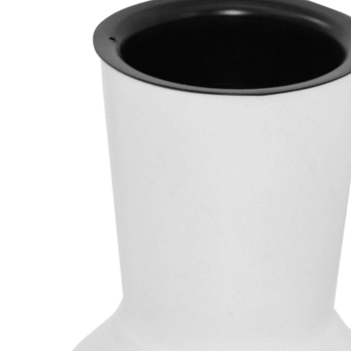 Vase ALU RAW/MATT WHITE w/liner 30x30x41