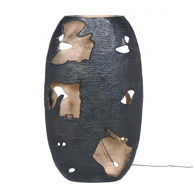 Floor lamp inside gold ALU RAW/MATTBLACK 56x22x94