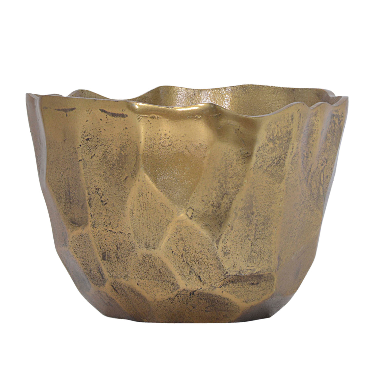 Bowl hammered ALU RAW/ANT.GOLD 32x32x23