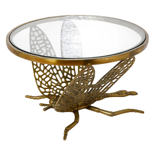 Coffee table dragonfly ALU RAW/ANT.GOLD 68x59x37