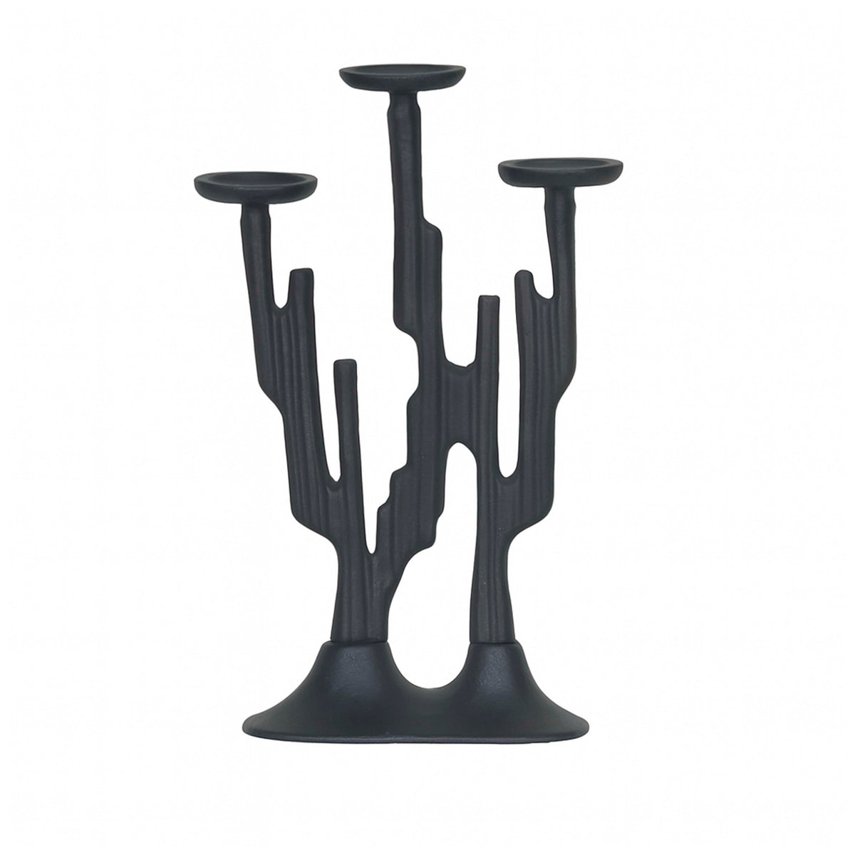 OUTLET Candle holder ALU RAW/MATTBLACK 26x11x41