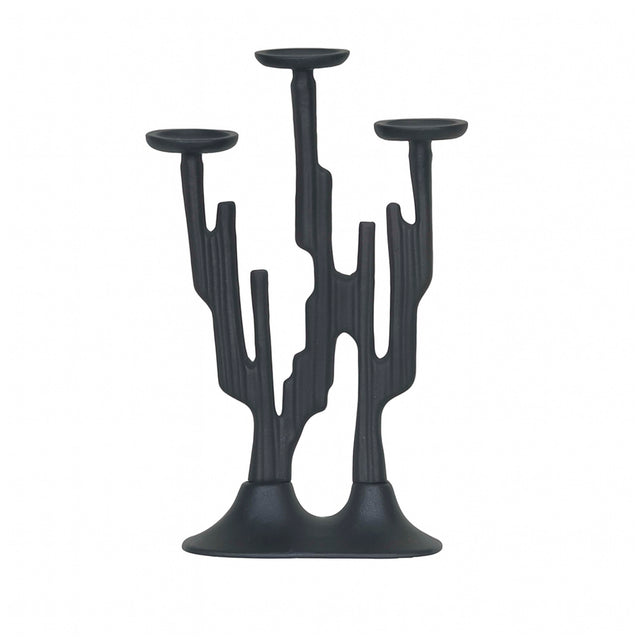 OUTLET Candle holder ALU RAW/MATTBLACK 26x11x41