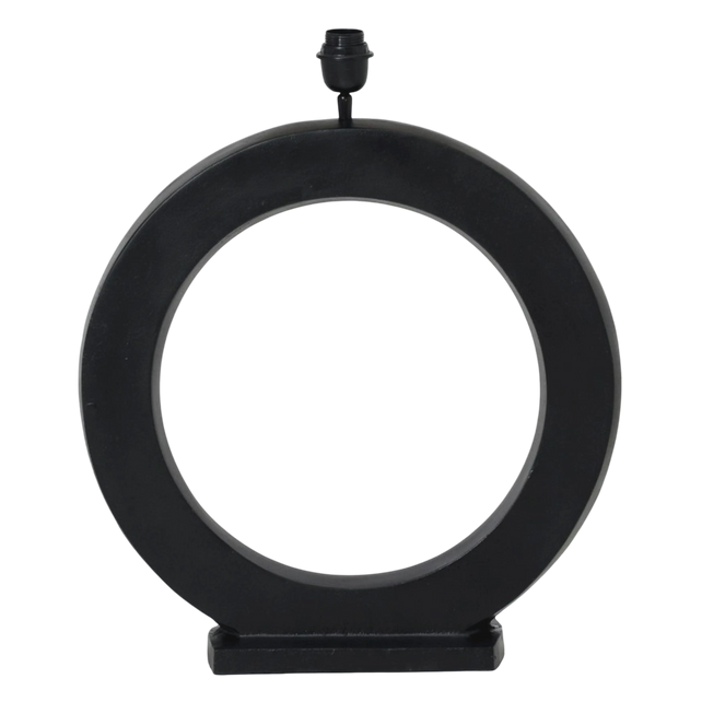 Table lamp round ALU RAW/MATTBLACK 52x13x63