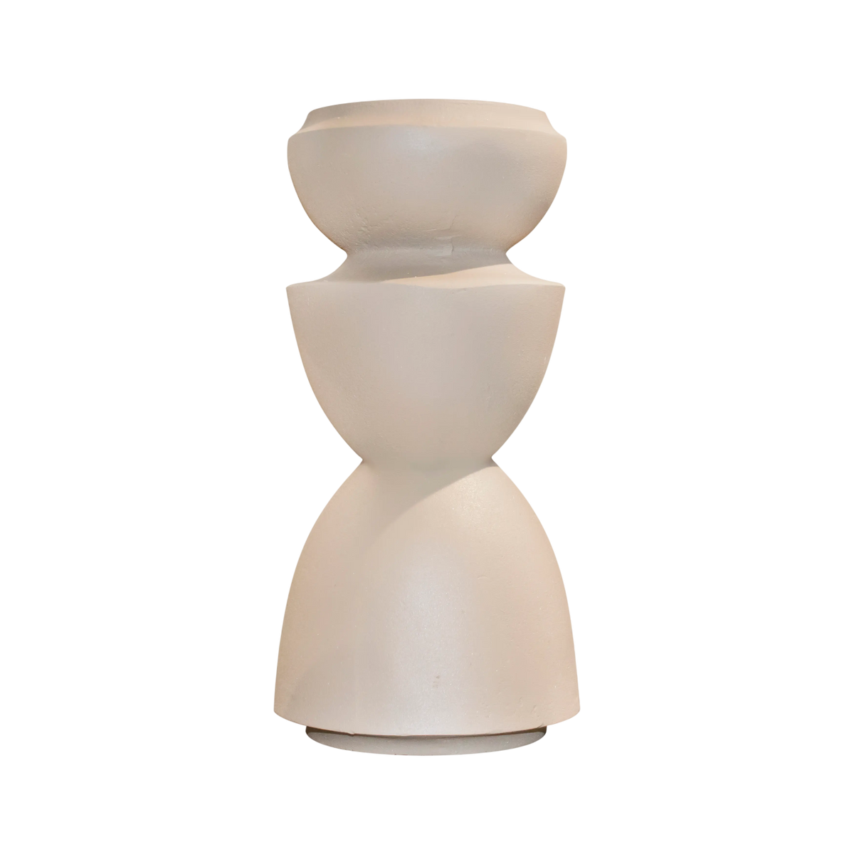 Candle holder ALU RAW/TAUPE 14x14x28