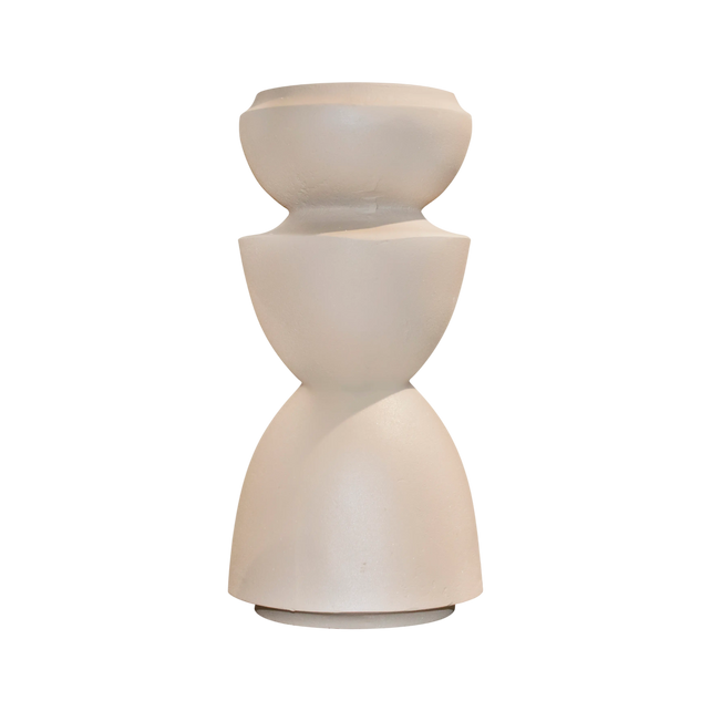 Candle holder ALU RAW/TAUPE 14x14x28