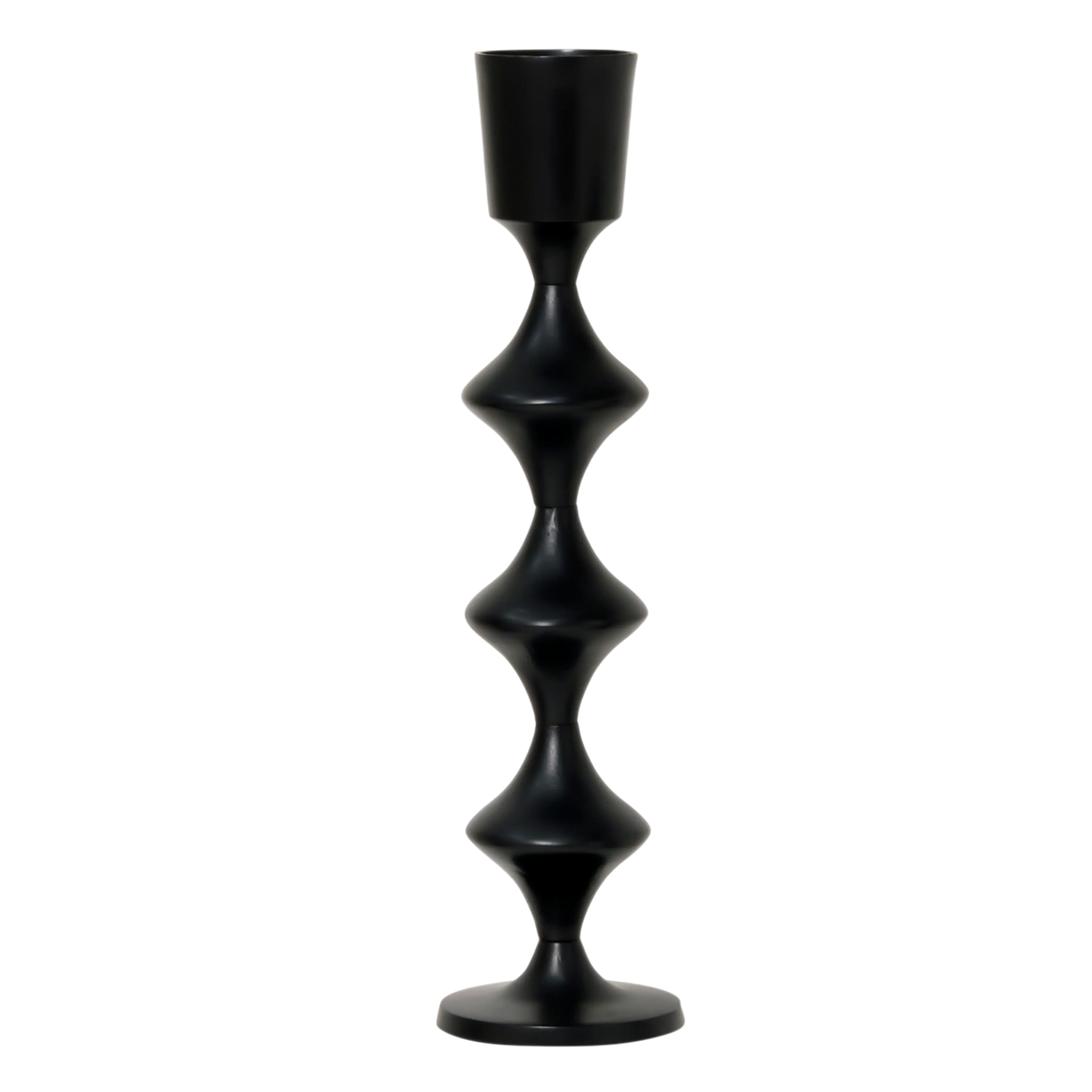 Candle holder ALU RAW/MATTBLACK 18x18x70
