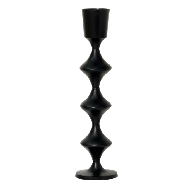Candle holder ALU RAW/MATTBLACK 18x18x70