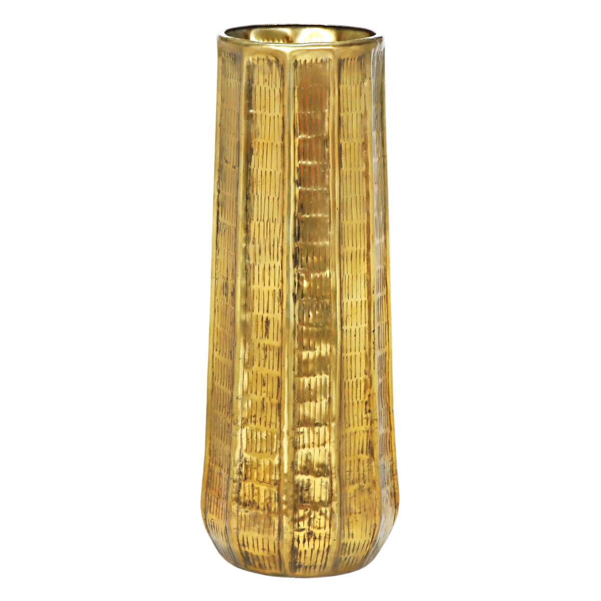 Vase ALU/ANT.GOLD 29x29x80
