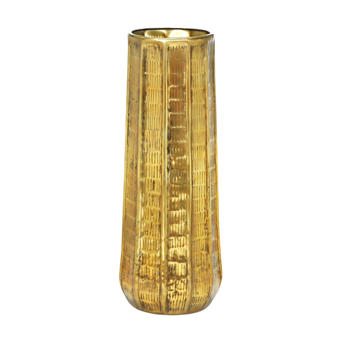 Vase ALU/ANT.GOLD 23x23x62