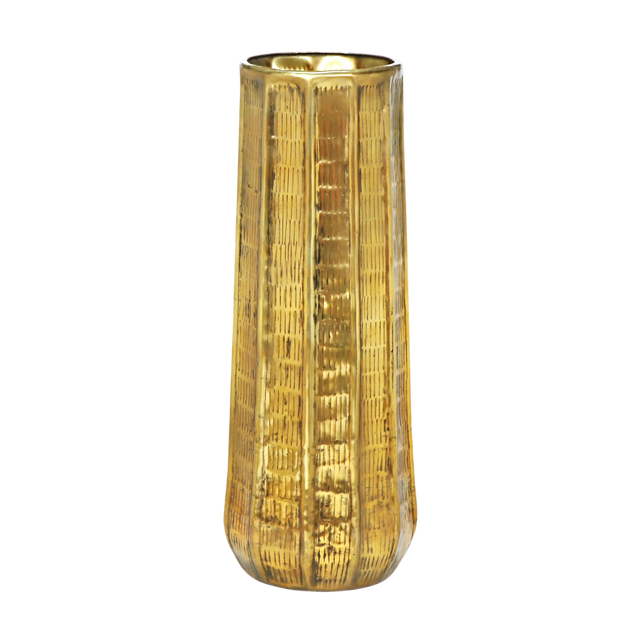 Vase ALU/ANT.GOLD 23x23x62