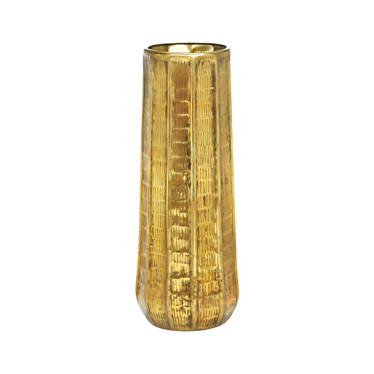 Vase ALU/ANT.GOLD 17x17x43