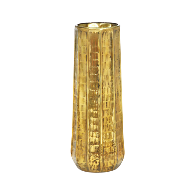 Vase ALU/ANT.GOLD 17x17x43