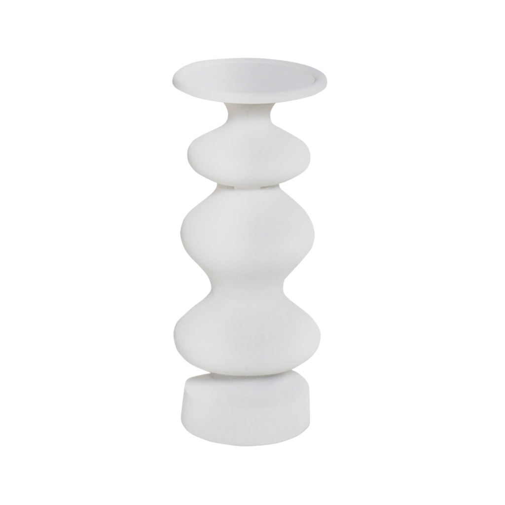 Candle holder ALU RAW/IVORY8x8x20