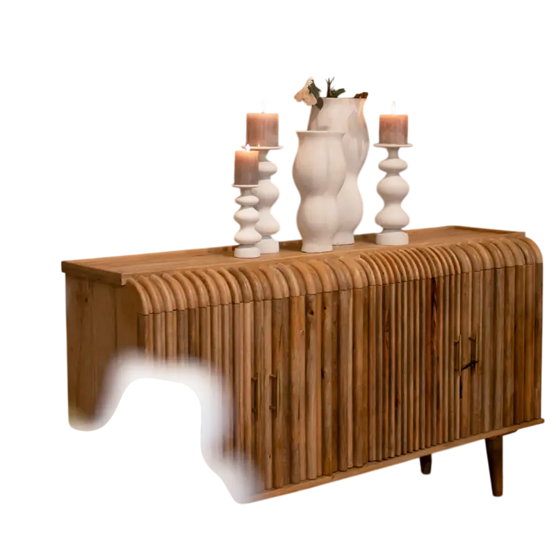 Candle holder ALU RAW/IVORY8x8x20