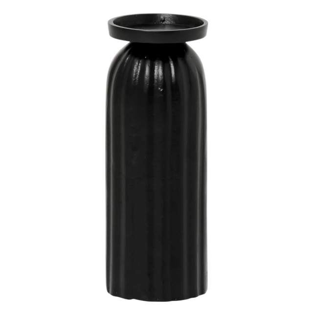 Candle holder ALU RAW/MATTBLACK 9x9x24