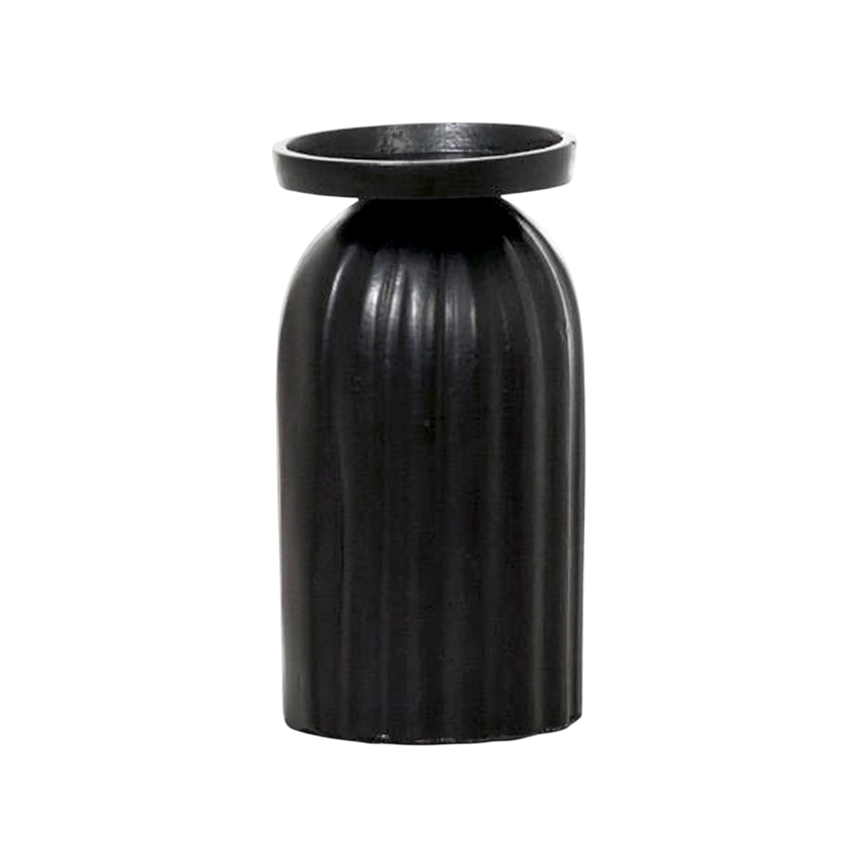 Candle holder ALU RAW/MATTBLACK 9x9x15