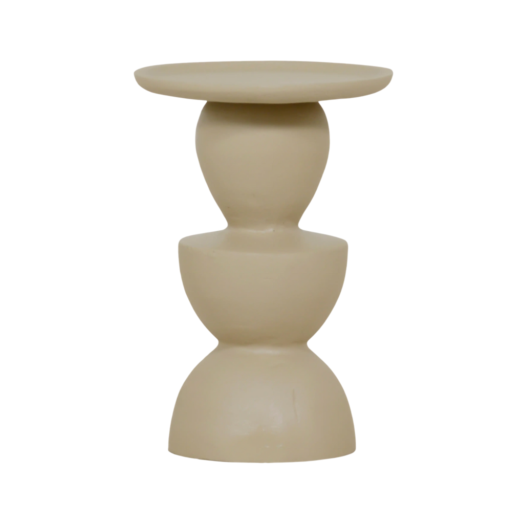 Candle holder ALU RAW/TAUPE 13x13x17