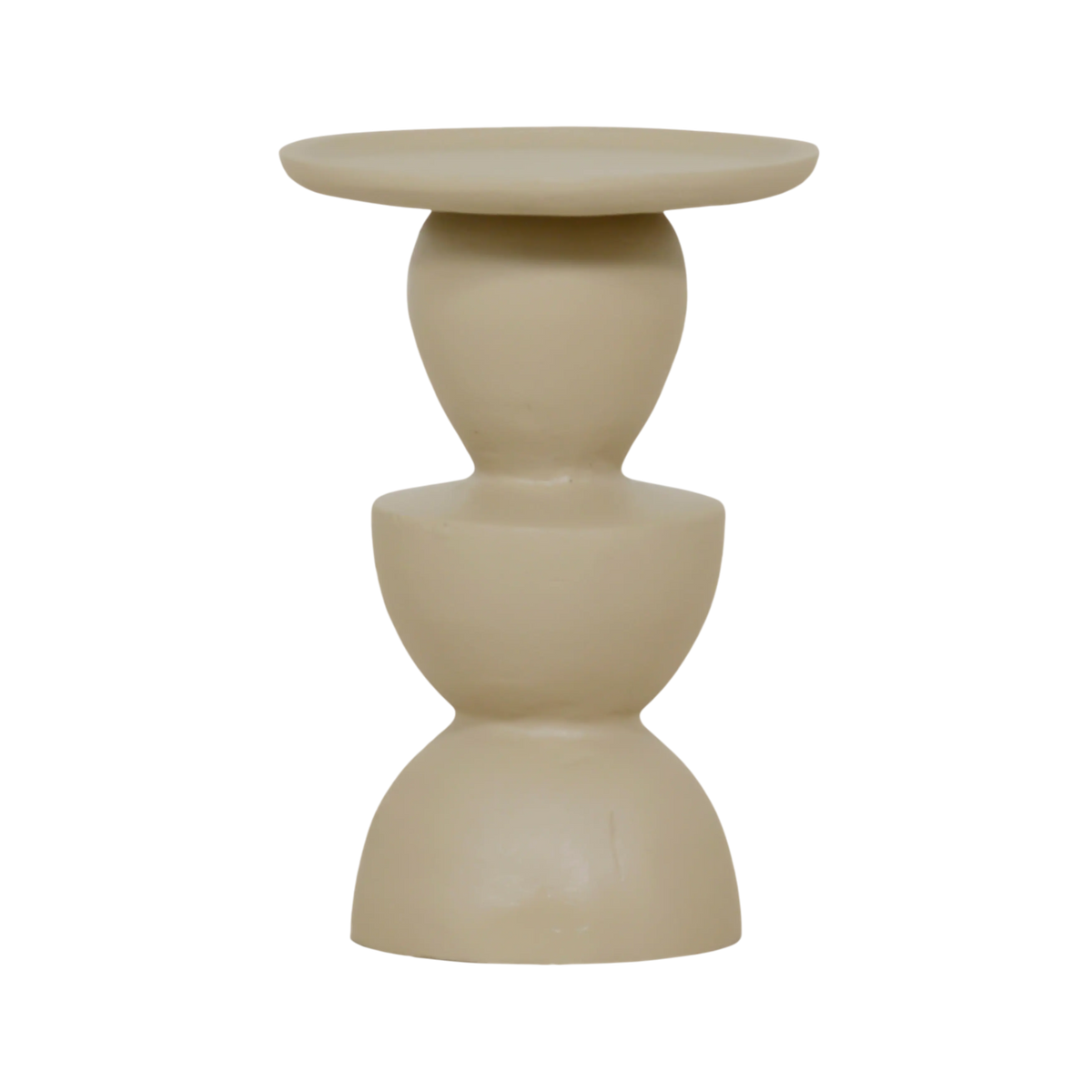 Candle holder ALU RAW/TAUPE 13x13x17