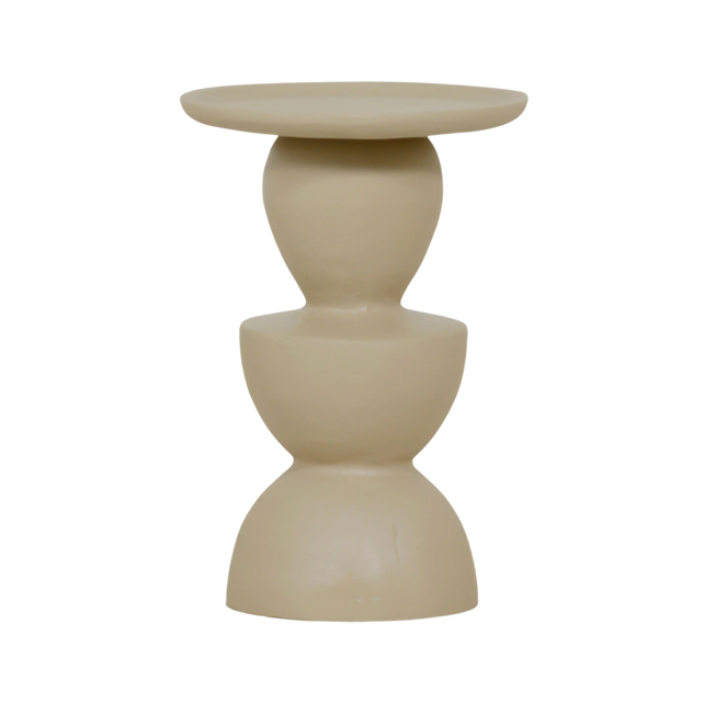Candle holder ALU RAW/TAUPE 13x13x17