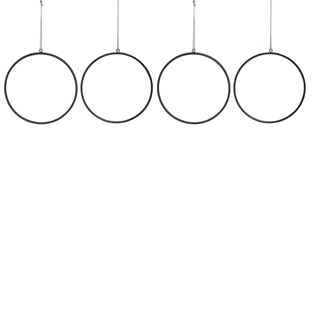OUTLET Decorative ring SET/4 ALU RAW/MATTBLACK 48x2x42