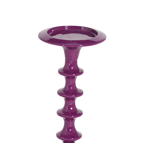 Candle holder dark purple enamel ALU RAW 13x13x32