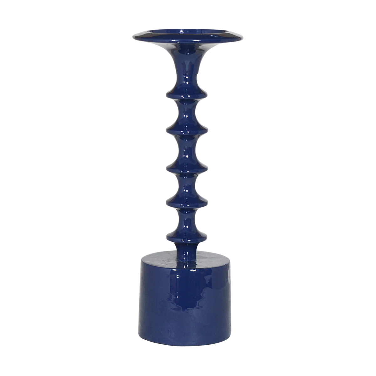 Candle holder indigo blue enamel ALU RAW 13x13x32
