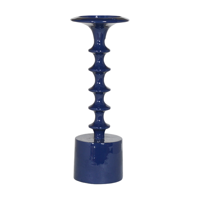 Candle holder indigo blue enamel ALU RAW 13x13x32