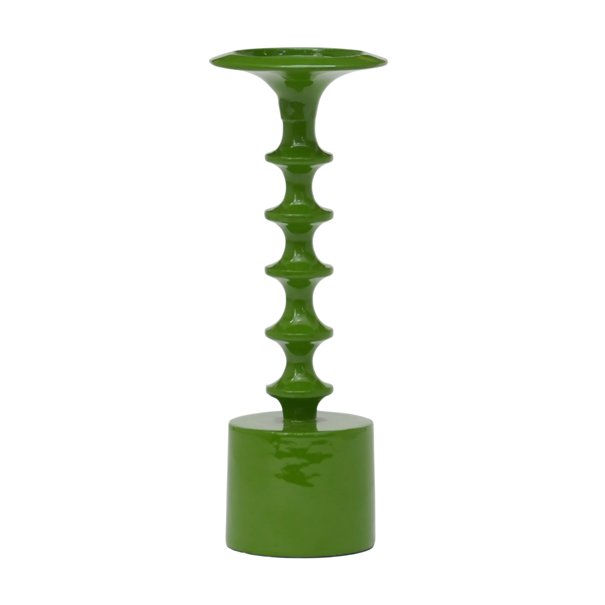 Candle holder leaf green enamel ALU RAW 13x13x32