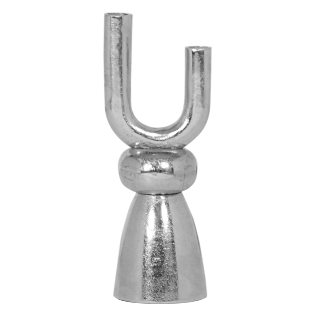 Candle holder ALU RAW/NI 12x11x40