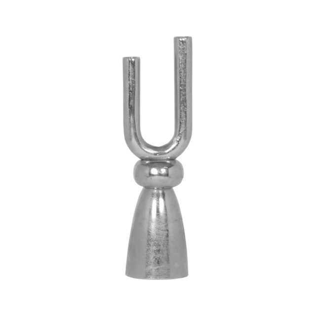 Candle holder ALU RAW/NI 12x10x31
