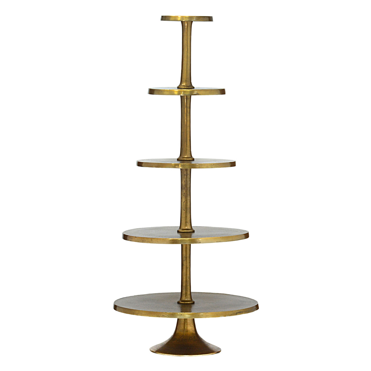 Etagere 5 tier ALU RAW/ANT.GOLD 60x60x132
