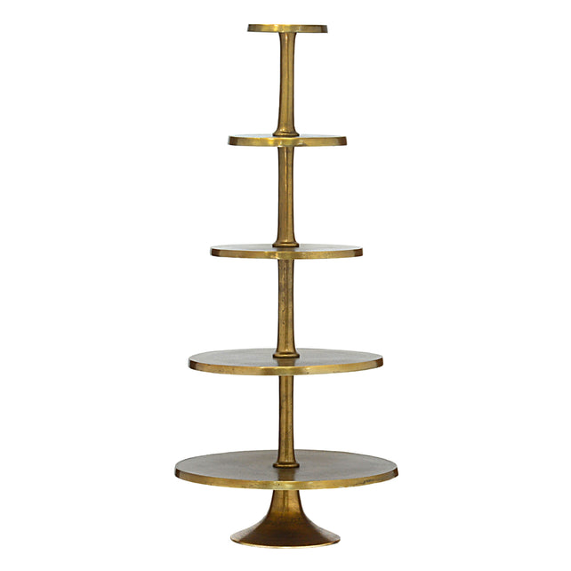 Etagere 5 tier ALU RAW/ANT.GOLD 60x60x132
