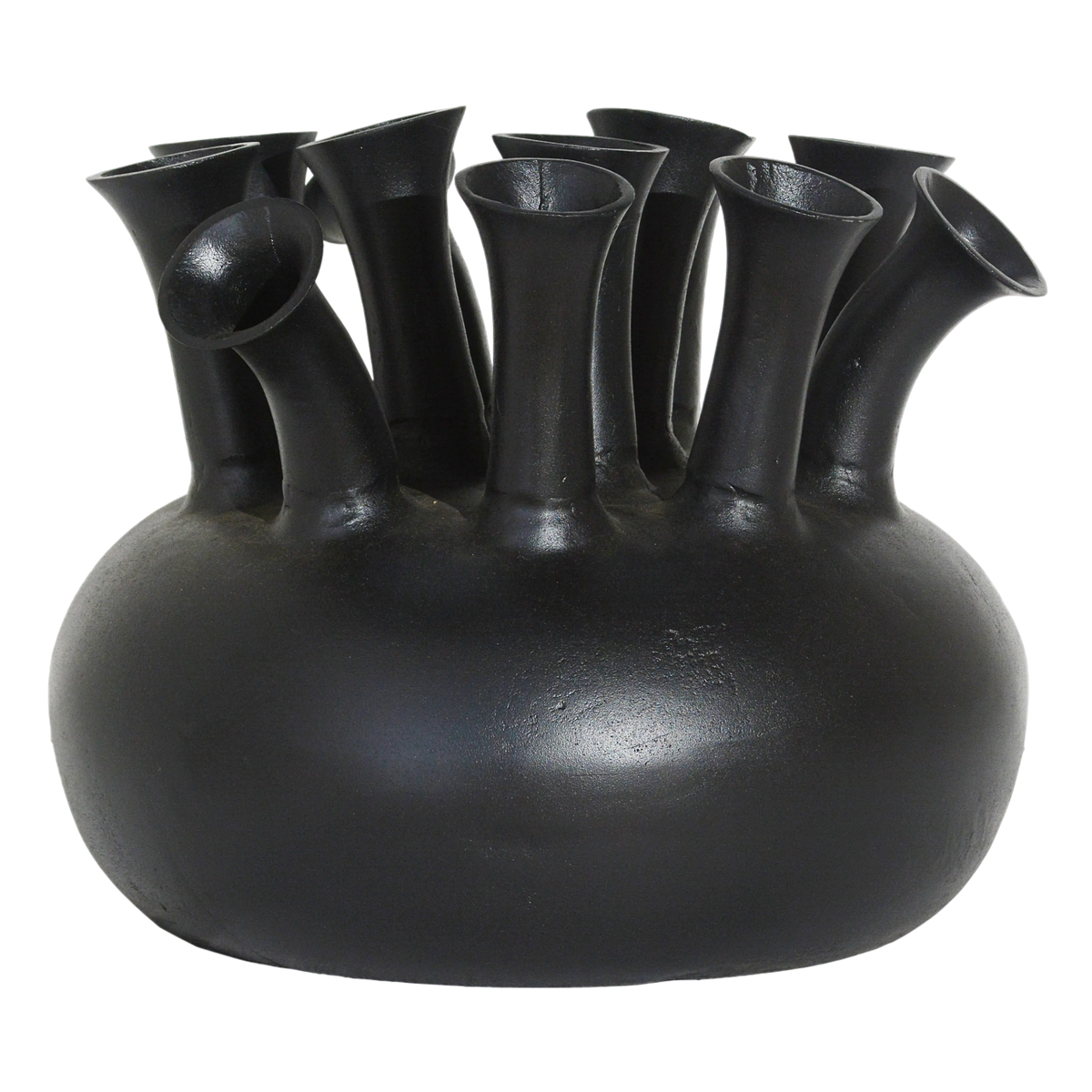 Vase 12/mouth ALU RAW/MATTBLACK 49x49x43