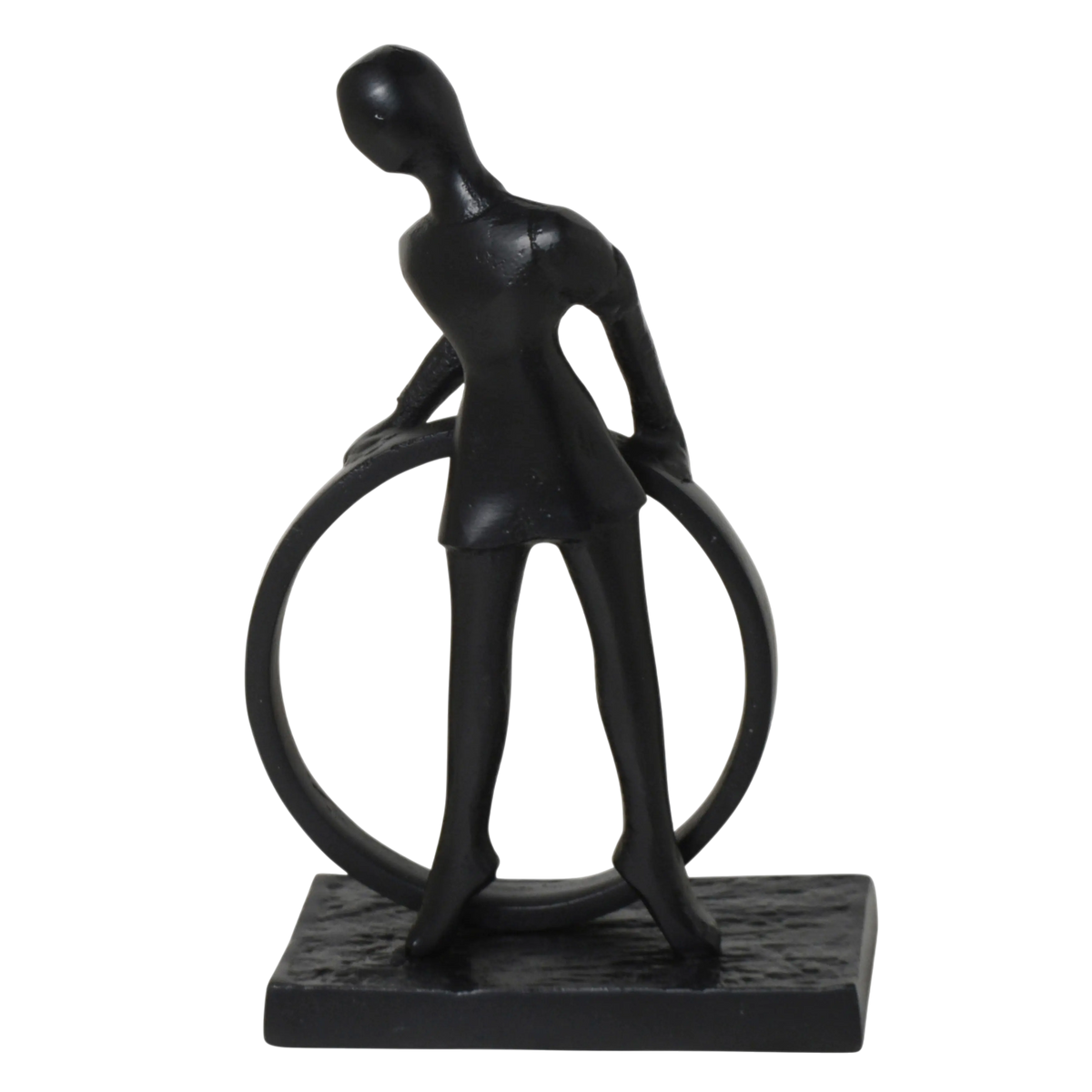 Decorative ornament person ALU RAW/MATTBLACK 17x9x28
