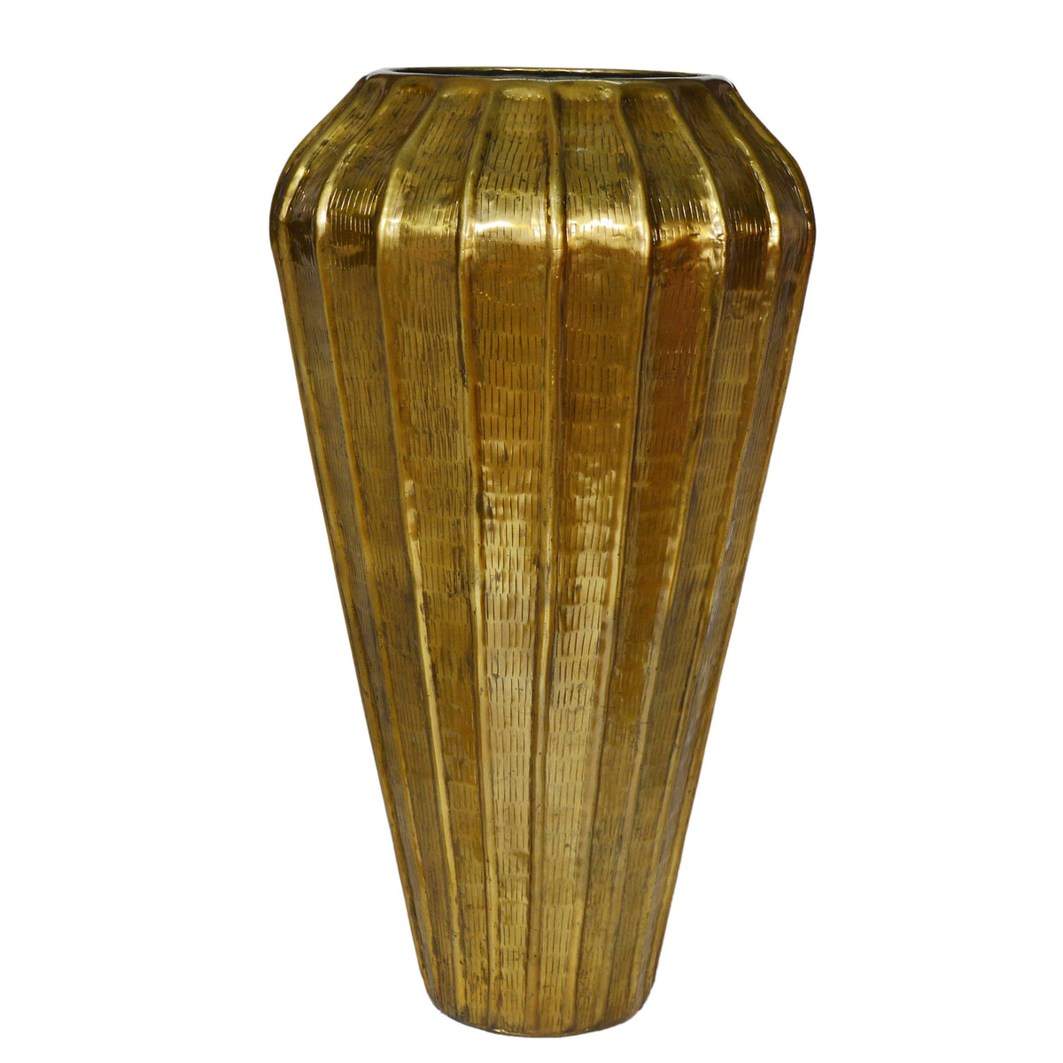 Vase ALU RAW/ANT.GOLD 66x66x125