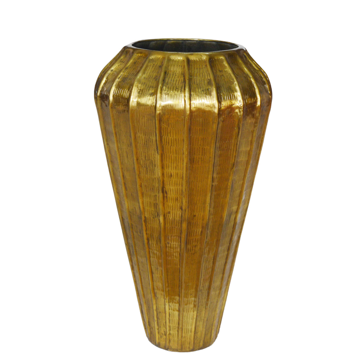 Vase ALU RAW/ANT.GOLD 66x66x125