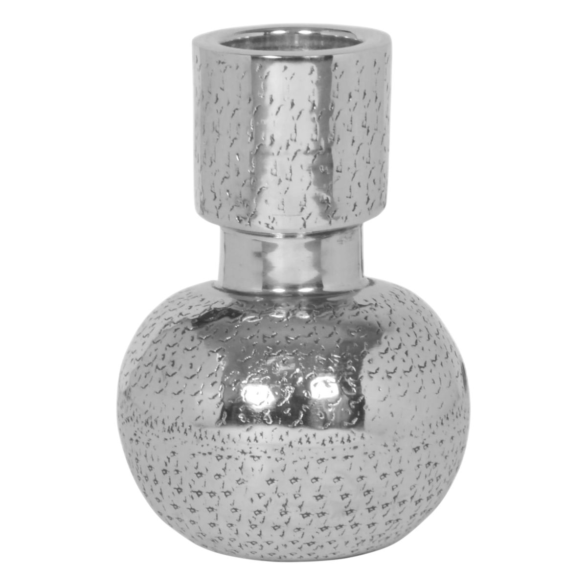 Candle holder ALU RAW/ANT.NI 20x20x35