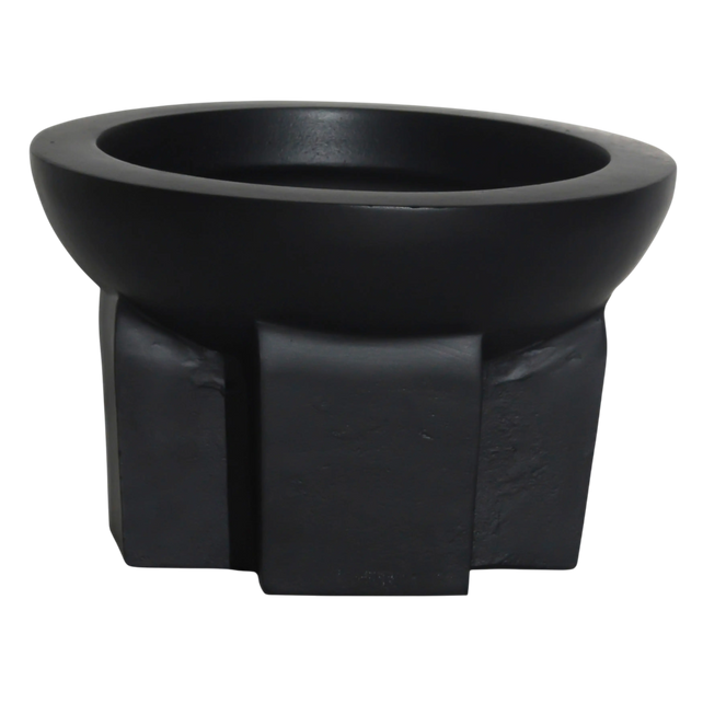 Candle holder ALU RAW/MATTBLACK 32x32x20