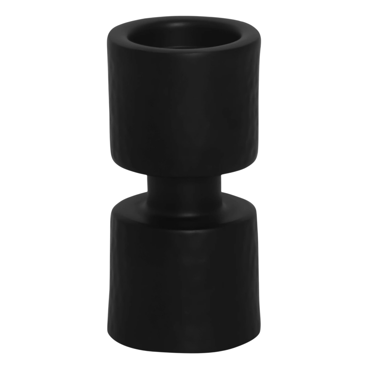 Candle holder ALU RAW/MATTBLACK 11x11x28