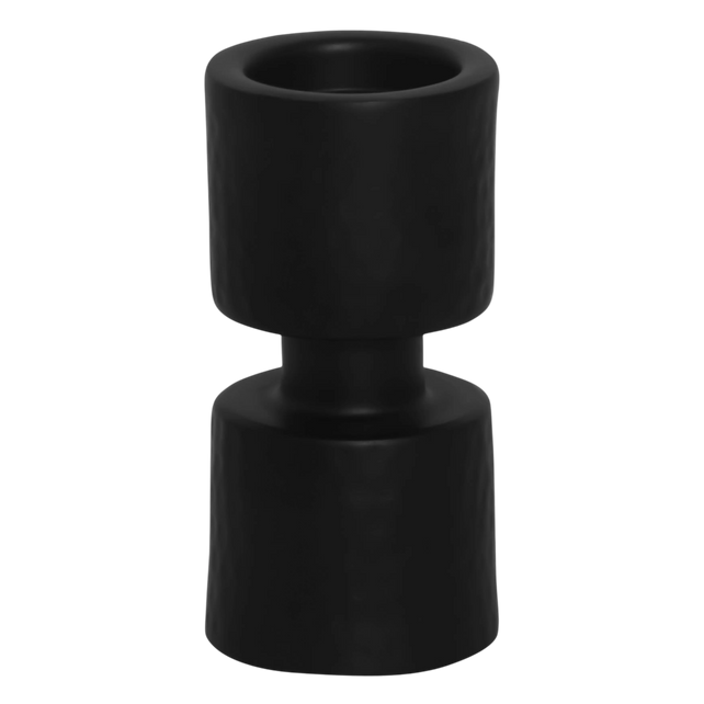 Candle holder ALU RAW/MATTBLACK 11x11x28