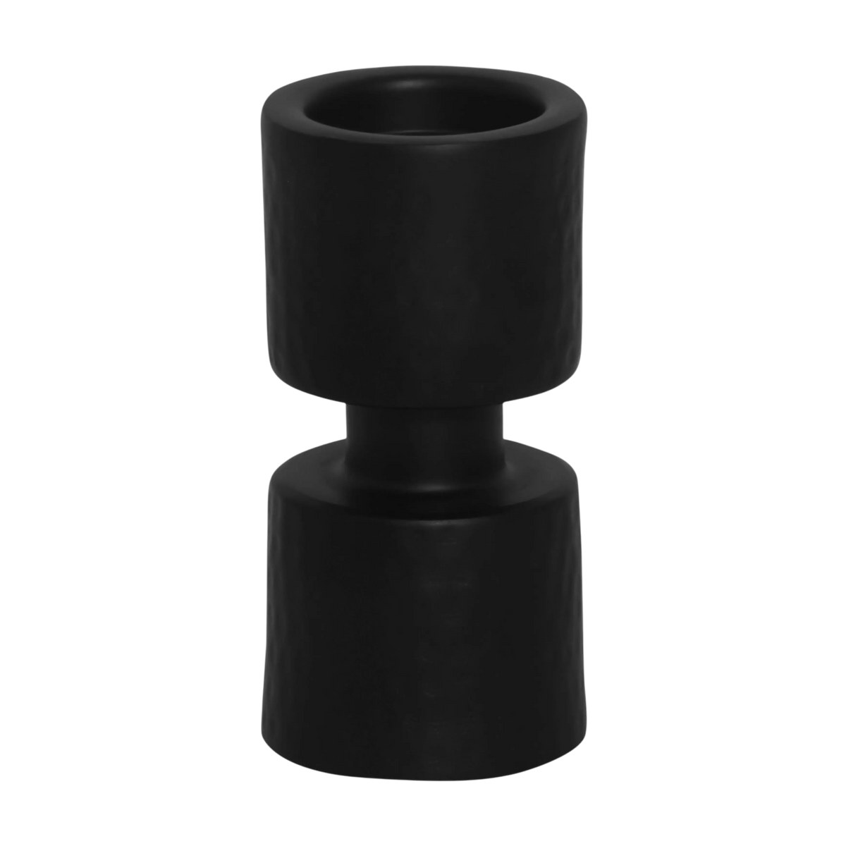 Candle holder ALU RAW/MATTBLACK 11x11x22