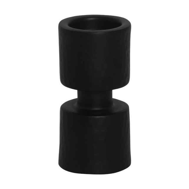 Candle holder ALU RAW/MATTBLACK 11x11x22